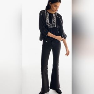 🛍 NWT H&M Divided Low Rise Flared Leg Jeans Black Denim Jeans Size 12